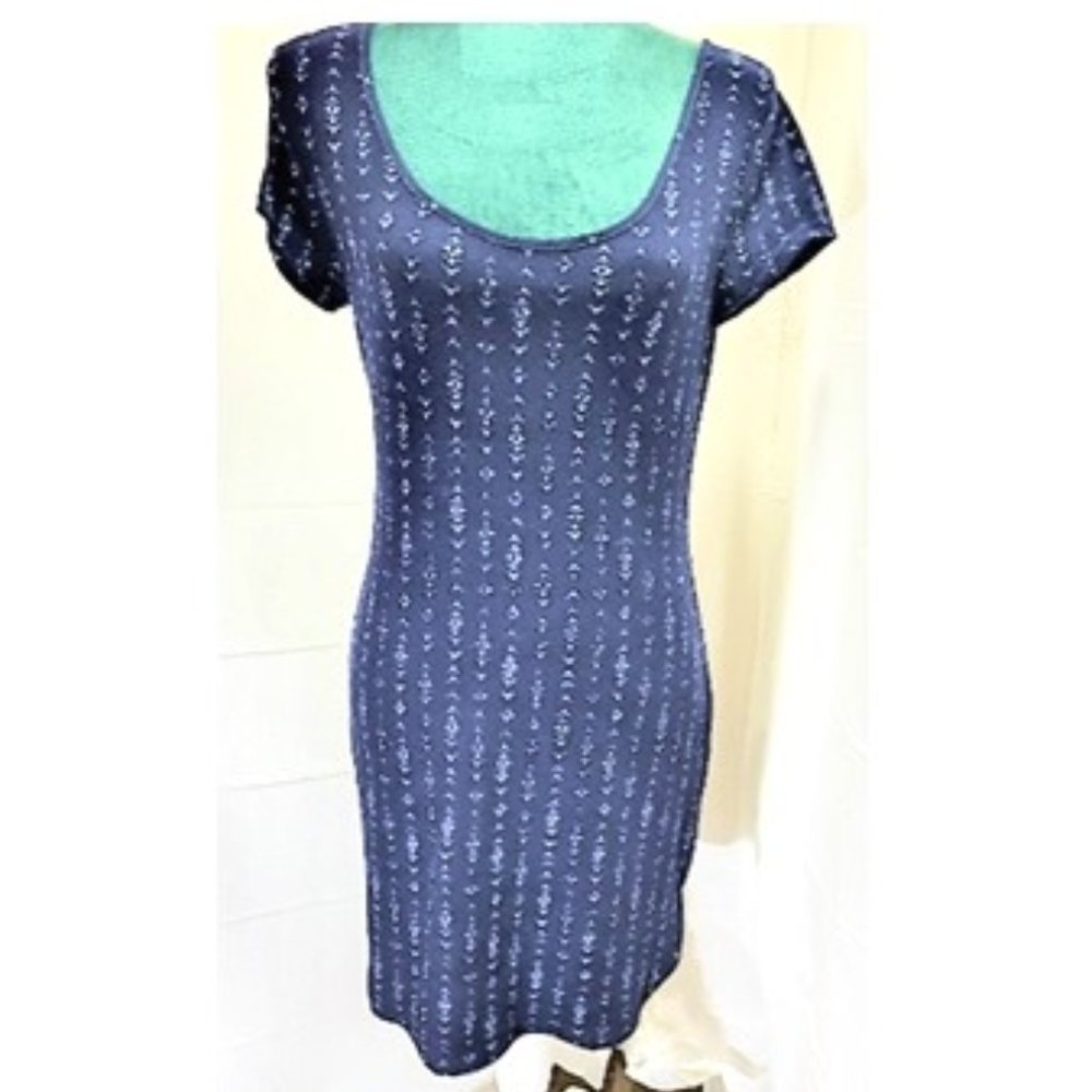 MUDD Navy & White Bodycon Dress or Tunic NWT L